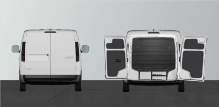 Dubbele laadvloer H:350 mm 5 laden voor de KIA PV5 L2 met standard comfortwand en dubbele schuifdeuren
