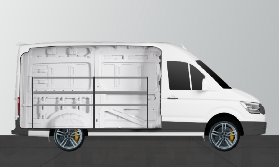 V-ECO Fahrzeugregal für MAN TGE & VW Crafter | Work System