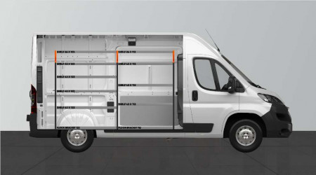 BASE42 bedrijfswageninrichting voor Proace Max, Boxer, Ducato, Jumper & Movano L2