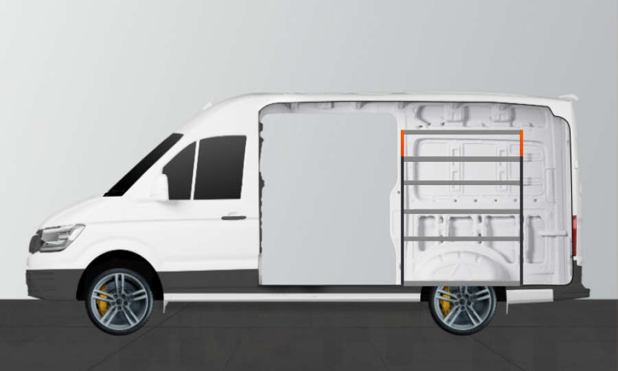 H-BASIC Fahrzeugregal für Mercedes Sprinter Standard | Work System