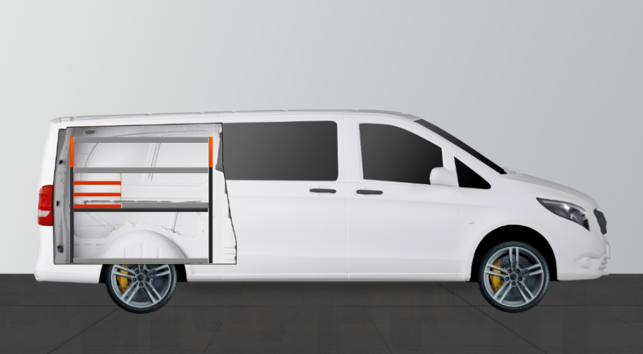 V-SS3 Mercedes Vito Mixto Extra Lang | Work System