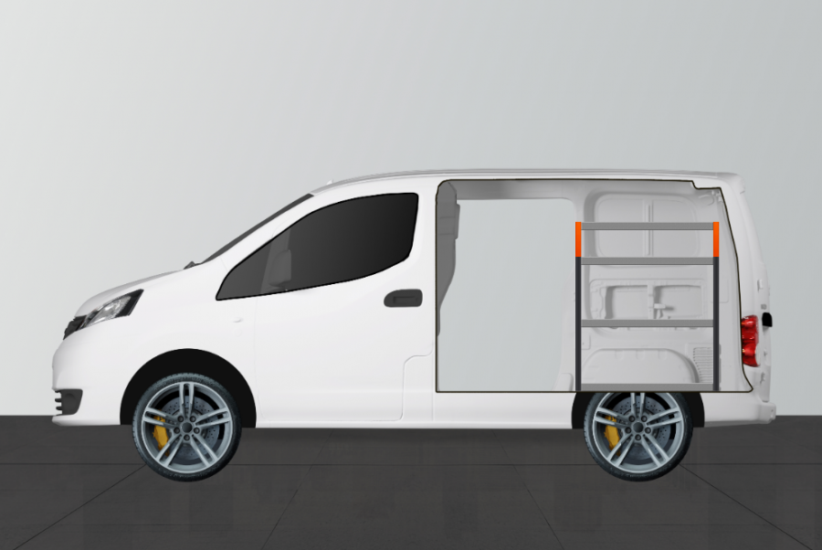 H-BASIC Fahrzeugregal für Nissan NV200 | Work System