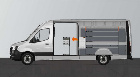 H-SDH4-420 Bedrijfswageninrichting voor Mercedes Sprinter Lang