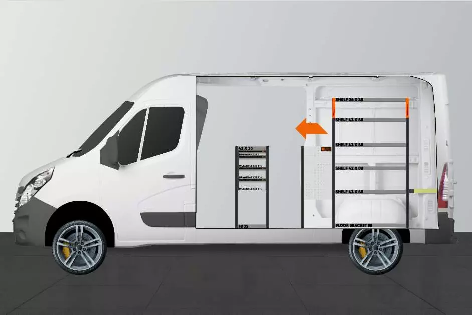 LD42 bedrijfswagen inrichting Renault Master