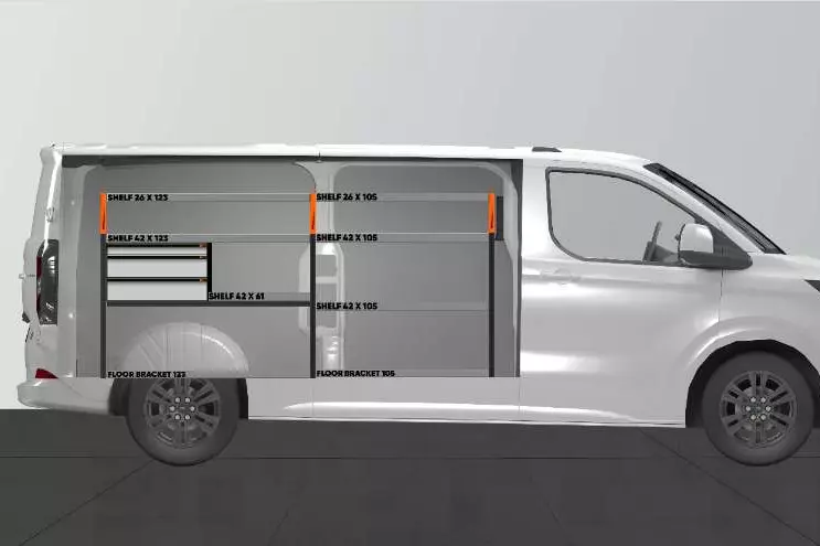 LS3 bedrijfswageninrichting Ford Transit Custom