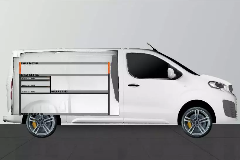 LS3 bedrijfswageninrichting Toyota PROACE
