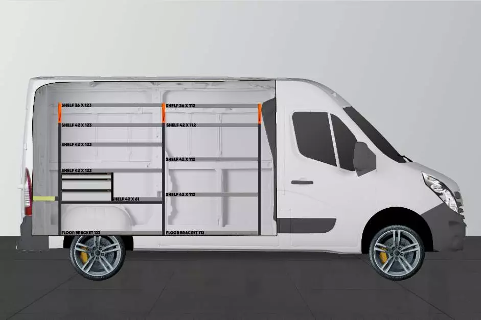 LS3 bedrijfswageninrichting Nissan Interstar